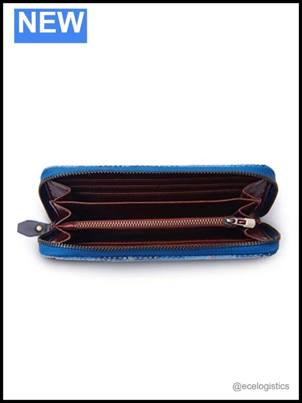 Harris Tweed Wool Long Purse with Zipper Closure and Multiple Compartments